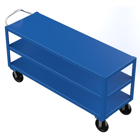 Vestil Heavy Duty Ergo Handle Cart, Steel, 4000 lb Load Capacity, 3 Shelves, 72" L, 24" W DH-PH4-2472-3